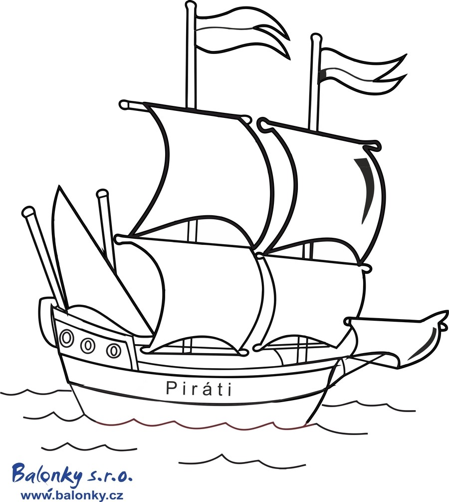 Omalovánka pirátská loď