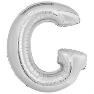 Písmeno G stříbrné foliový balónek 86 cm