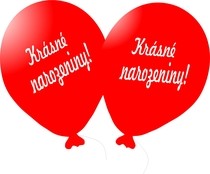 Balónek červený Krásné narozeniny! 