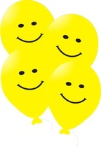 Balonky s potiskem smajlik 5ks žluté