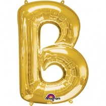 Písmena B zlaté foliové balónky 83 cm x 58 cm