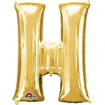 Písmena H zlaté foliové balónky 81 cm x 66 cm