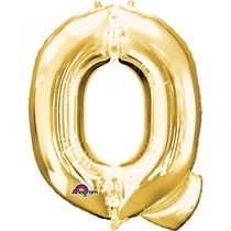 Písmena Q zlaté foliové balónky 81 cm x 60 cm