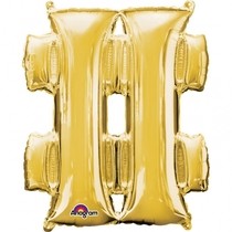 Symbol # zlaté foliové balónky 83 cm x 68 cm