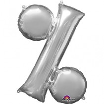 Symbol % stříbrné foliové balónky 91 cm x 91 cm