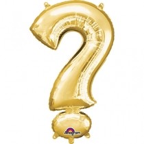 Symbol ? zlaté foliové balónky 91 cm x 55 cm