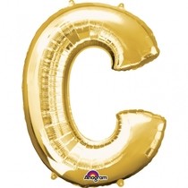 Písmena C zlaté foliové balónky 33 cm x 22 cm