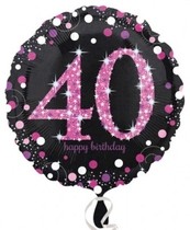 Balónek foliový 40. narozeniny Pink 43 cm