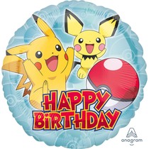 Pokémon Happy Birthday balónek fóliový 43 cm