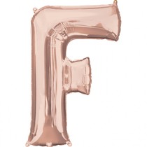 Písmeno F růžovo-zlaté foliový balónek 83 cm