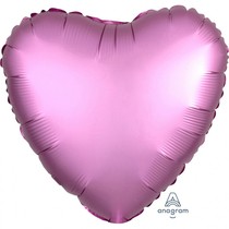 Balónek srdce foliové satén růžové