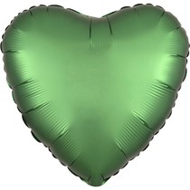 Balónek srdce foliové satén zelené