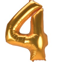 Obří balónek číslo 4 zlatý 137 cm x 91 cm 