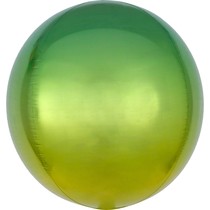 Foliový balónek koule žluto-zelená 38 cm