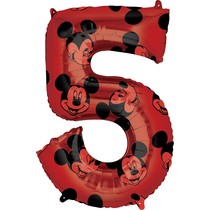 Mickey Mouse balónek číslo 5 červený 66 cm