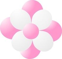 Balónky kytka světle růžová