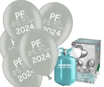 Helium Balloon time, PF 2023 balónky Metallic stříbrné 25 ks 