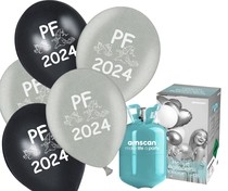 Helium Balloon time, PF 2023 balónky Metallic stříbrné a černé mix 25 ks 