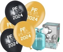 Helium Balloon time, PF 2023 balónky Metallic zlaté a černé mix 25 ks 