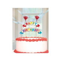 Dekorace na dort barevný nápis Happy Birthday 15 cm x 20 cm