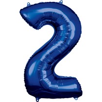 Balónky fóliové narozeniny číslo 2 modré 86cm