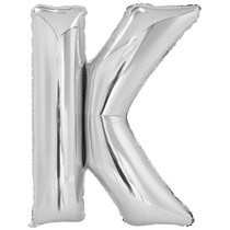 Písmeno K stříbrný foliový balónek 86 cm