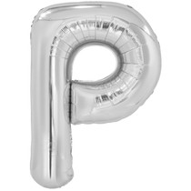 Písmeno P stříbrné foliový balónek 86 cm