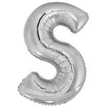 Písmeno S stříbrné foliový balónek 86 cm