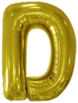 Písmeno D zlatý foliový balónek 86 cm