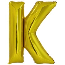 Písmeno K zlatý foliový balónek 86 cm
