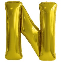 Písmeno N zlatý foliový balónek 86 cm 