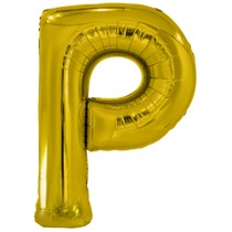 Písmeno P zlatý foliový balónek 86 cm