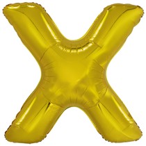 Písmeno X zlatý foliový balónek 86 cm