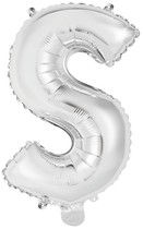 Písmeno S stříbrný balónek 24,5 cm x 40 cm