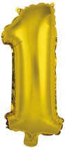 Balónek foliový narozeniny číslo 1 zlatý 35 cm