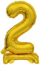 Balónek foliový narozeniny číslo 2 zlatý 38 cm