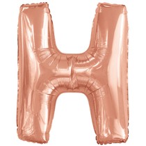 Písmeno H růžovo-zlaté foliový balónek 86 cm