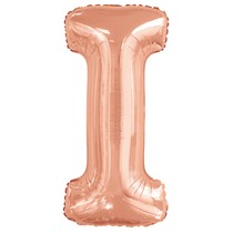 Písmeno I růžovo-zlaté foliový balónek 86 cm