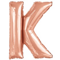 Písmeno K růžovo-zlaté foliový balónek 86 cm 