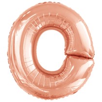 Písmeno O růžovo-zlaté foliový balónek 86 cm