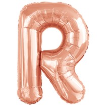 Písmeno R růžovo-zlaté foliový balónek 86 cm