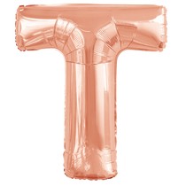 Písmeno T růžovo-zlaté foliový balónek 86 cm