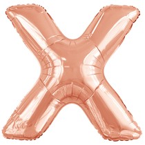 Písmeno X růžovo-zlaté foliový balónek 86 cm