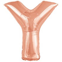 Písmeno Y růžovo-zlaté foliový balónek 86 cm