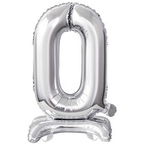 Balónek foliový narozeniny číslo 0 stříbrný 38 cm