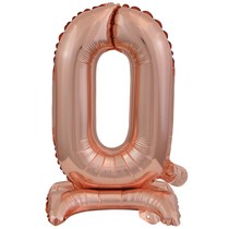 Balónek fóliový narozeniny číslo 0 růžovo-zlaté 38 cm