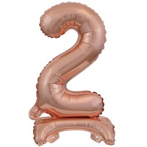 Balónek fóliový narozeniny číslo 2 růžovo-zlaté 38 cm