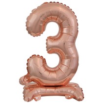 Balónek fóliový narozeniny číslo 3 růžovo-zlaté 38 cm 