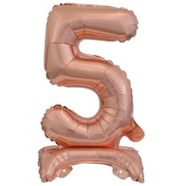 Balónek fóliový narozeniny číslo 5 růžovo-zlaté 38 cm