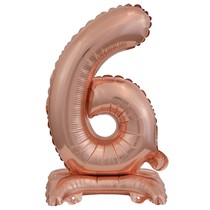 Balónek fóliový narozeniny číslo 6 růžovo-zlaté 38 cm 